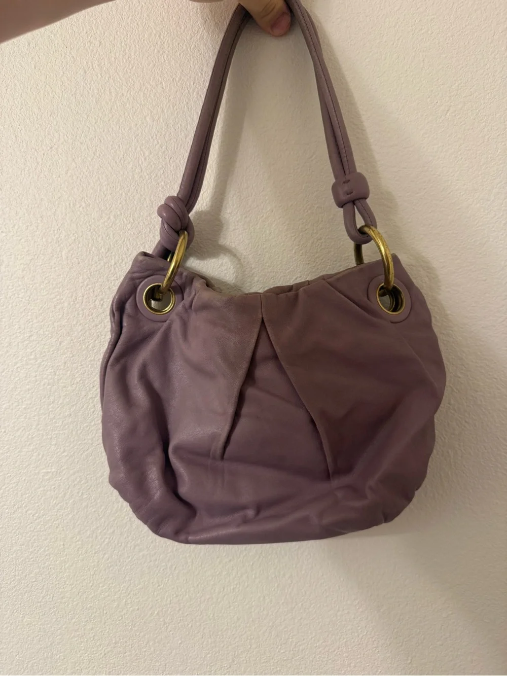 Rare Coach light purple leather shoulder bag, hobo/y2k USED!